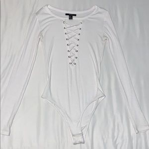 Long Sleeve Crossed Bodysuit